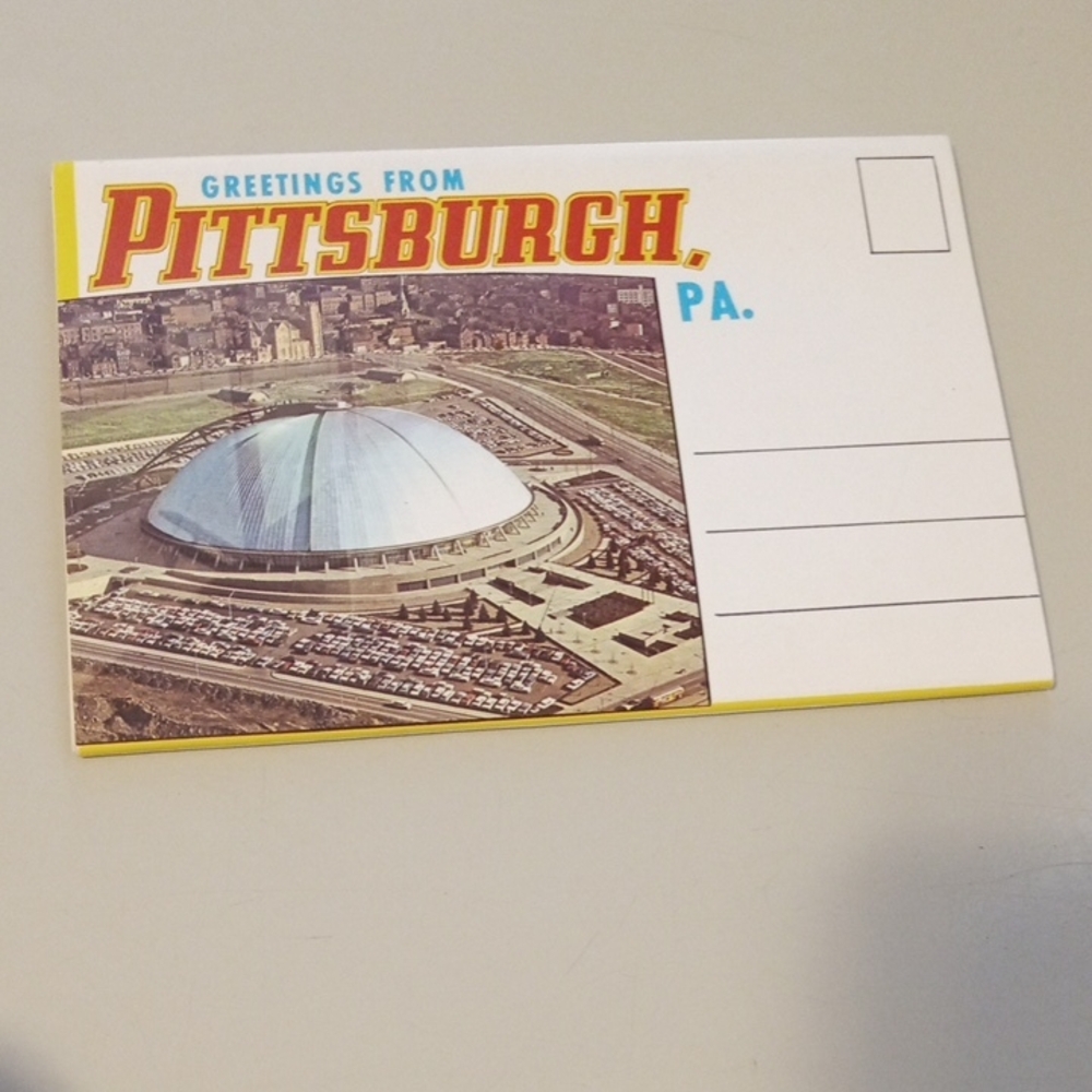 Pittsburgh Postcard with Yellow Border